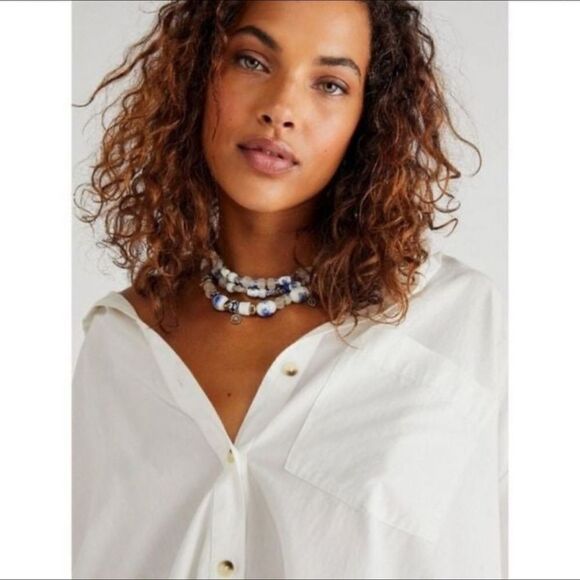 ❤️‍🔥NWT Free People Shaker Shakra Layered Beaded Necklace - Picture 2 of 5